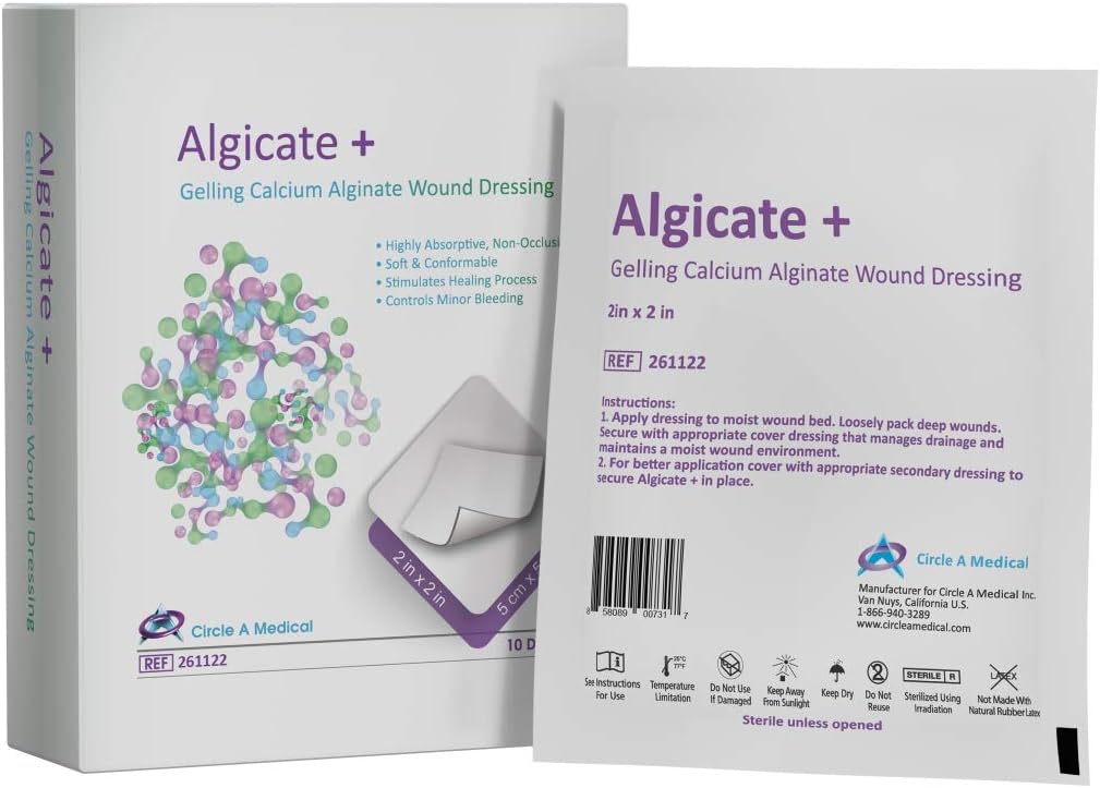 Alginate+ Gelling Calcium Alginate Dressing, 2" x 2", Sterile 1s, 10/bx