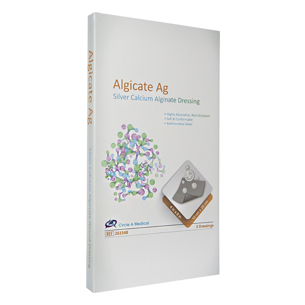 Silver Calcium Alginate Dressing, 4" x 8", Sterile 1s, 5/bx