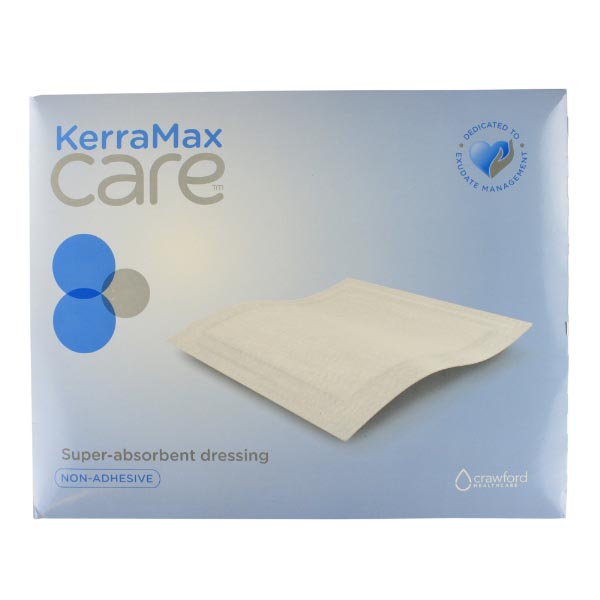 Super Absorbent Dressing KerraMax Care® Gentle Border Nonwoven 6 X 10 Inch Sterile