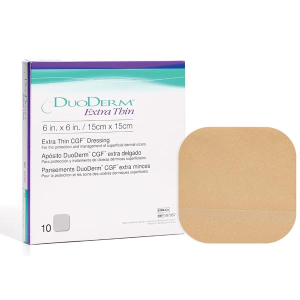 Hydrocolloid Dressing DuoDERM® CGF® 4 X 4 Inch Square Sterile