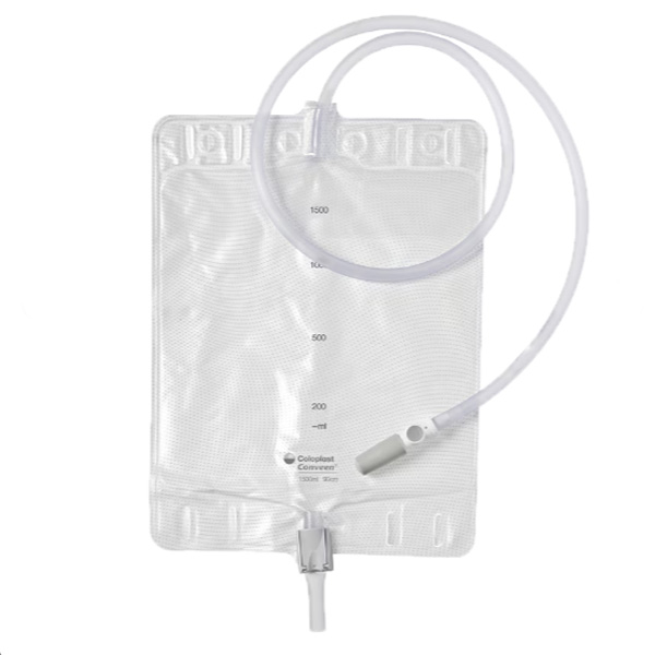 Urinary Leg Bag Conveen® Security+ Anti-Reflux Valve Sterile 1500 mL Polyethylene / Flocked