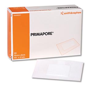 Adhesive Dressing Primapore 3-1/8 X 4 Inch Polyester Rectangle White Sterile