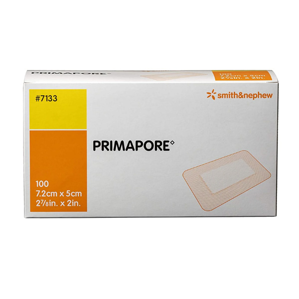 Adhesive Dressing Primapore 2 X 3 Inch Polyester Rectangle White Sterile