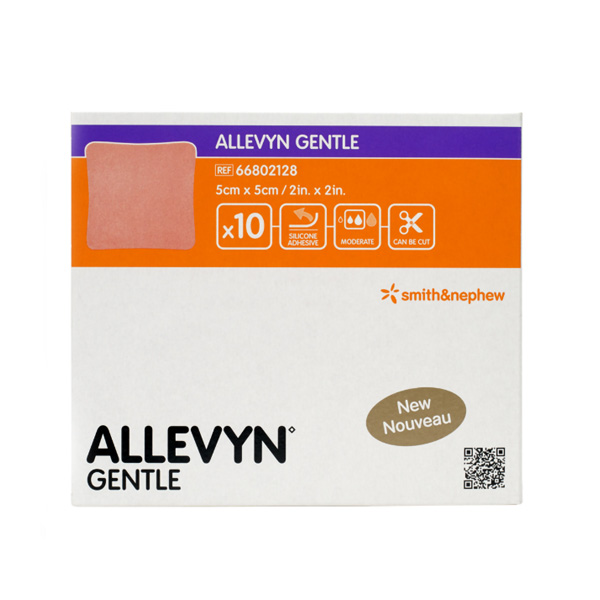 Silicone Foam Dressing Allevyn Gentle Border 2 X 2 Inch Square Silicone Gel Adhesive with Border Sterile