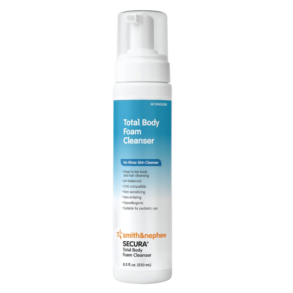 Rinse-Free Antimicrobial Body Wash Secura™ Total Body Foaming 8.5 oz. Pump Bottle Scented