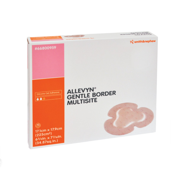 Silicone Foam Dressing Allevyn Gentle Border 6-3/4 X 7-5/8 Inch Trefoil Silicone Gel Adhesive with Border Sterile