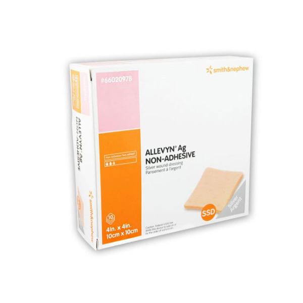 Silver Foam Dressing Allevyn Ag Non-Adhesive 4 X 4 Inch Square Sterile