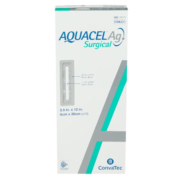 Silver Dressing Aquacel® Ag Surgical 3-1/2 X 10 Inch Rectangle Sterile