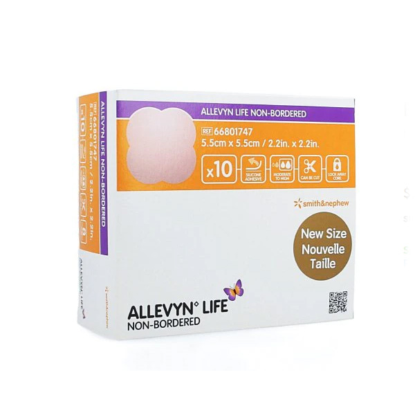 Silicone Foam Dressing Allevyn Life 2 X 2 Inch Square Non-Adhesive without Border Sterile