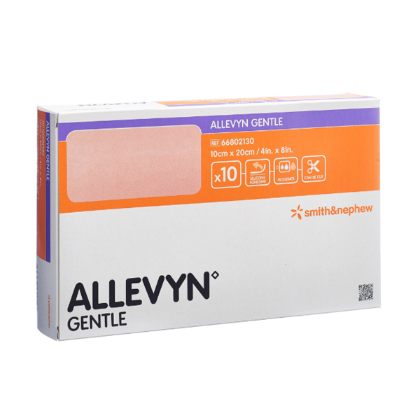 Silicone Foam Dressing Allevyn Gentle Border 8 X 20 Inch Rectangle Silicone Gel Adhesive with Border Sterile