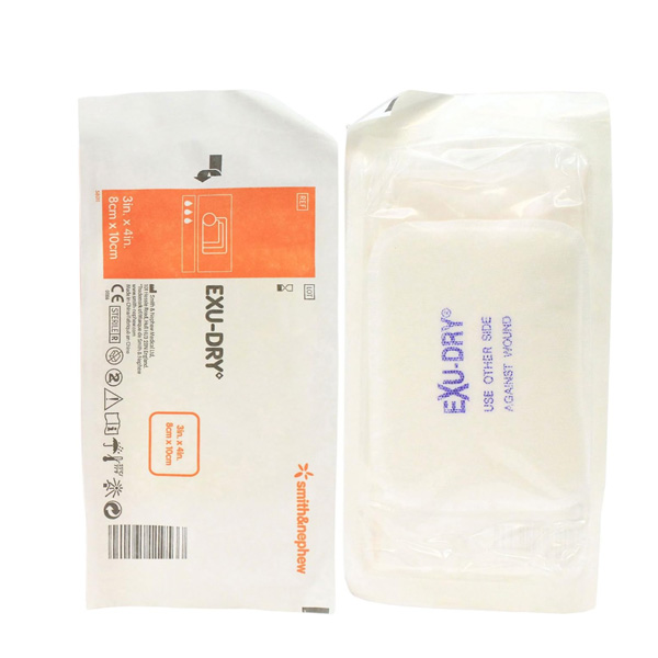 Anti-Sheer Absorbent Dressing EXU-DRY Polyethylene / Rayon / Cellulose 3 X 4 Inch