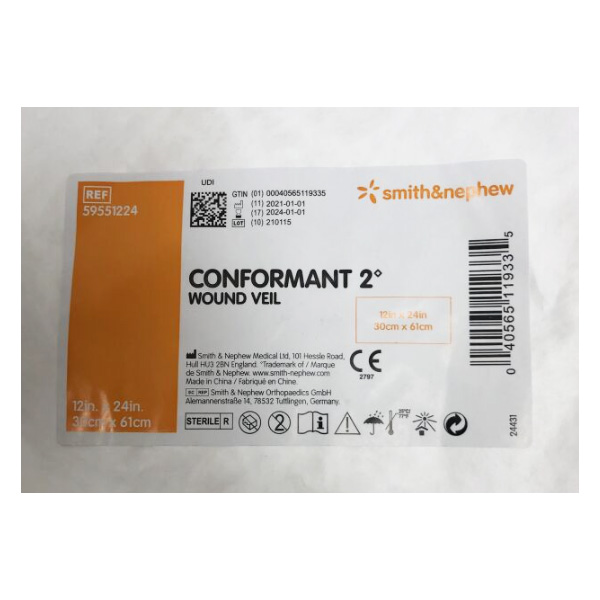 Wound Contact Layer Dressing Conformant 2 Polyethylene 12 X 24 Inch Sterile