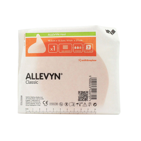 Foam Dressing Allevyn 4-1/2 X 5-1/2 Inch Heel Cup Style Non-Adhesive without Border Sterile
