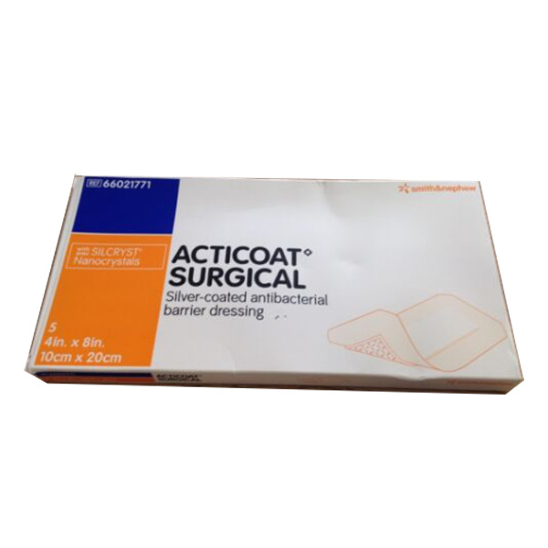 Silver Foam Dressing Acticoat Surgical 4 X 8 Inch Rectangle Sterile