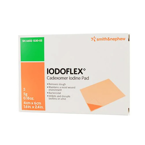 Impregnated Dressing Iodoflex™ Pad 1-1/2 X 2- 3/8 Inch Gauze Cadexomer Iodine Sterile