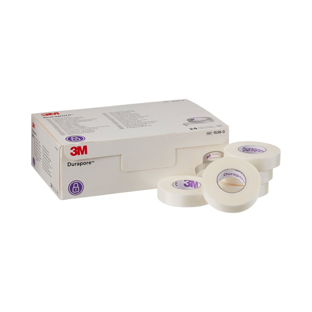 Medical Tape 3M™ Durapore™ High Adhesion Silk-Like Cloth 1/2 Inch X 10 Yard White NonSterile