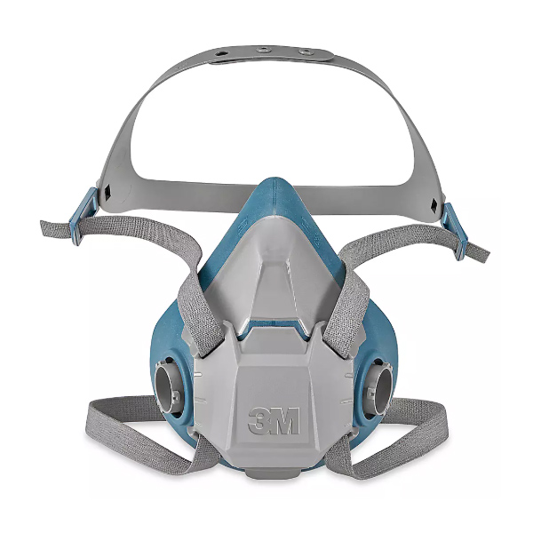 3M™ Rugged Comfort Reusable Respirator Industrial Half Face 4 Point Adjustable Head Strap Large Gray / Teal