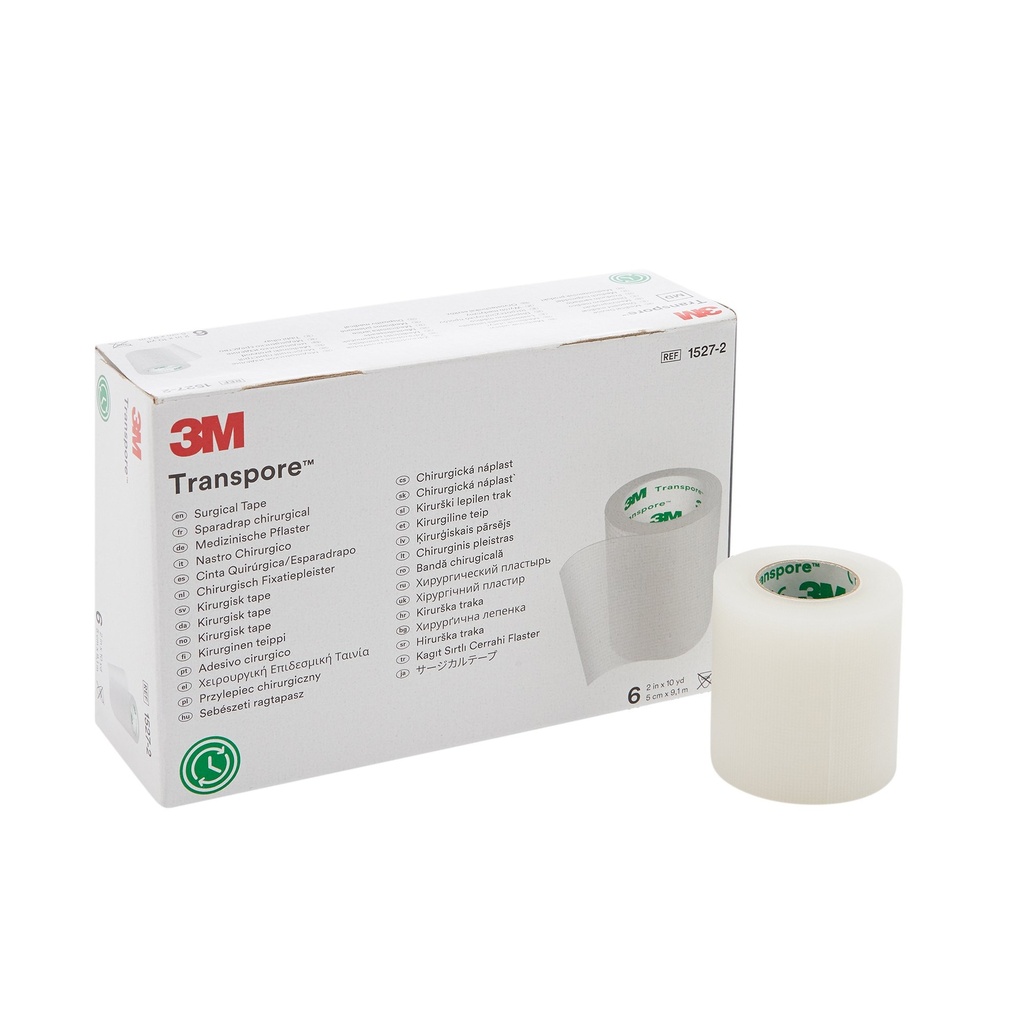 Medical Tape 3M™ Transpore™ Single Use Roll Plastic 2 Inch X 1-1/2 Yard Transparent NonSterile
