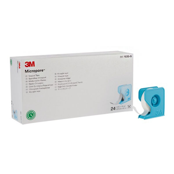 Medical Tape with Dispenser 3M™ Micropore™ Skin Friendly Paper 1/2 Inch X 10 Yard White NonSterile