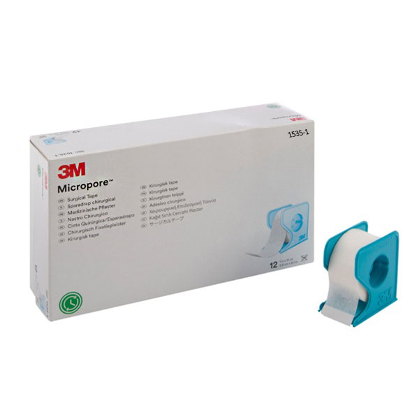 Medical Tape with Dispenser 3M™ Micropore™ Skin Friendly Paper 1 Inch X 10 Yard White NonSterile
