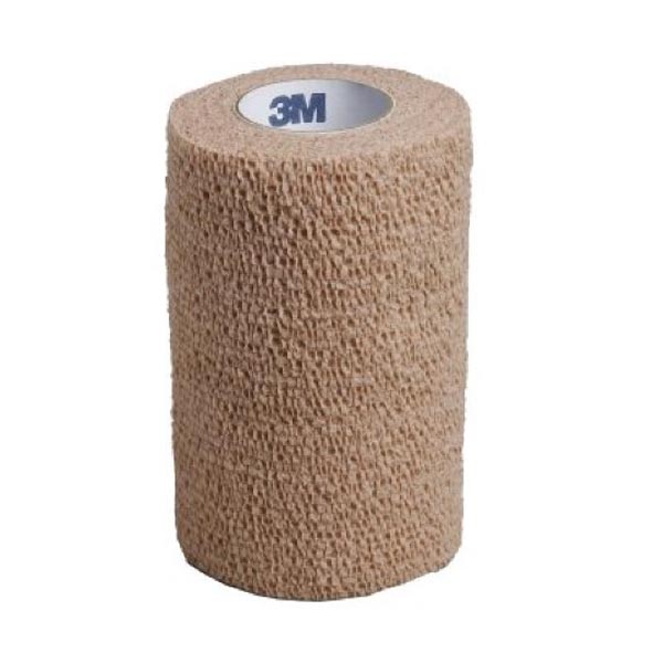 Cohesive Bandage 3M™ Coban™ 4 Inch X 5 Yard Standard Compression Self-adherent Closure Tan NonSterile