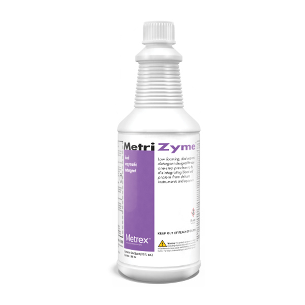 Dual Enzymatic Instrument Detergent MetriZyme® Liquid Concentrate 1 Quart Bottle Mint Scent