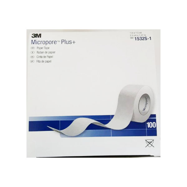 Medical Tape 3M™ Micropore™ Paper Tape Plus High Adhesion Paper 1 Inch X 1-1/2 Yard White NonSterile