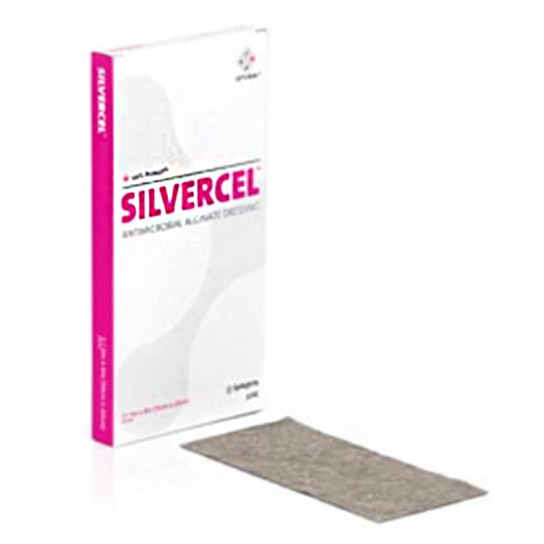 Silver Alginate Dressing Silvercel™ 4 X 8 Inch Rectangle Sterile