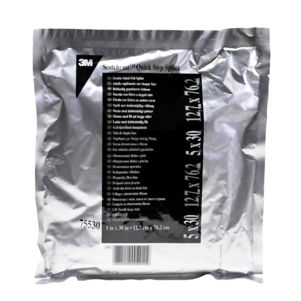 Padded Splint 3M™ Scotchcast™ Quick Step Double Sided Felt 5 X 30 Inch Felt / Fiberglass White