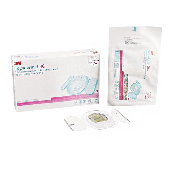 Antimicrobial I.V. Specialty Dressing 3M™ Tegaderm™ CHG CHG (Chlorhexidine Gluconate) / Film 3 1/2 X 4 1/2 Inch Sterile
