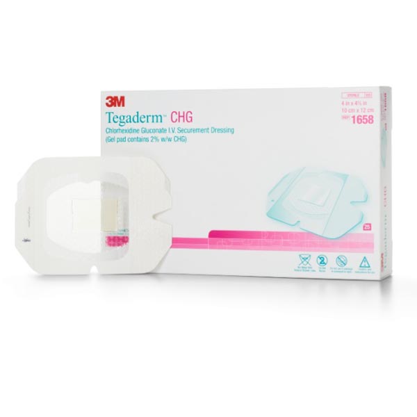 Antimicrobial I.V. Specialty Dressing 3M™ Tegaderm™ CHG CHG (Chlorhexidine Gluconate) / Film 4 X 4-3/4 Inch Sterile