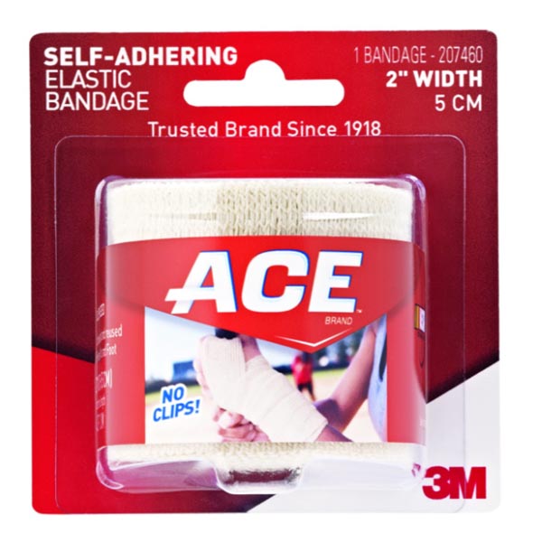 Elastic Bandage 3M™ ACE™ 3 Inch Width Standard Compression Self-adherent Closure Tan NonSterile