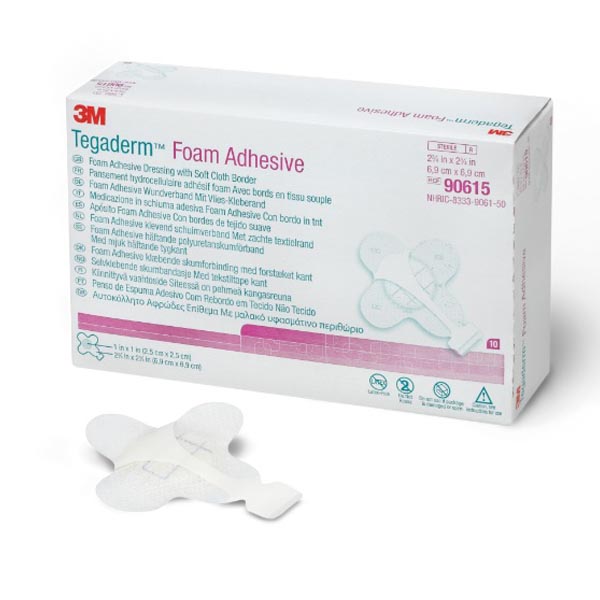 Foam Dressing 3M™ Tegaderm™ High Performance 2-3/4 X 2-3/4 Inch Finger / Toe Adhesive with Border Sterile