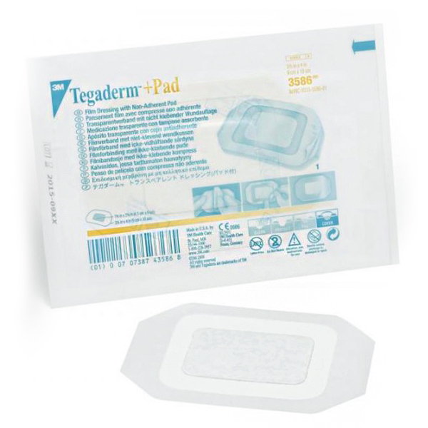 Transparent Film Dressing with Pad 3M™ Tegaderm™ +Pad Rectangle 3-1/2 X 4 Inch Frame Style Delivery Without Label Sterile