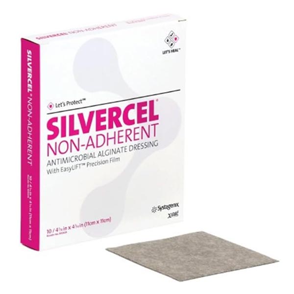 Silver Alginate Dressing Silvercel™ 4-1/2 X 4-1/2 Inch Square Sterile