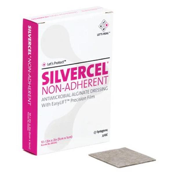 Silver Alginate Dressing Silvercel™ 2 X 2 Inch Square Sterile