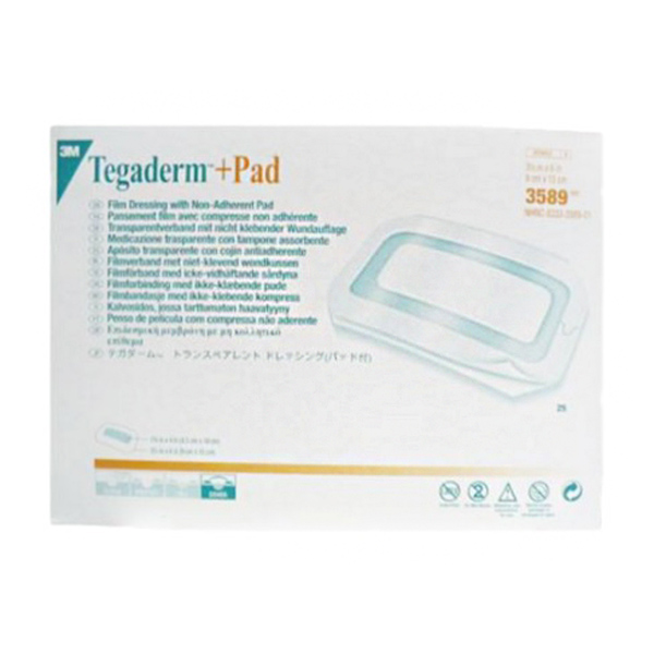 Transparent Film Dressing with Pad 3M™ Tegaderm™ Rectangle 3-1/2 X 6 Inch Frame Style Delivery Without Label Sterile