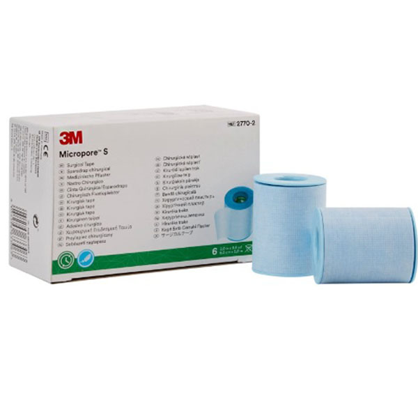 Medical Tape 3M™ Micropore™ S Skin Friendly Silicone 2 Inch X 5-1/2 Yard Blue NonSterile