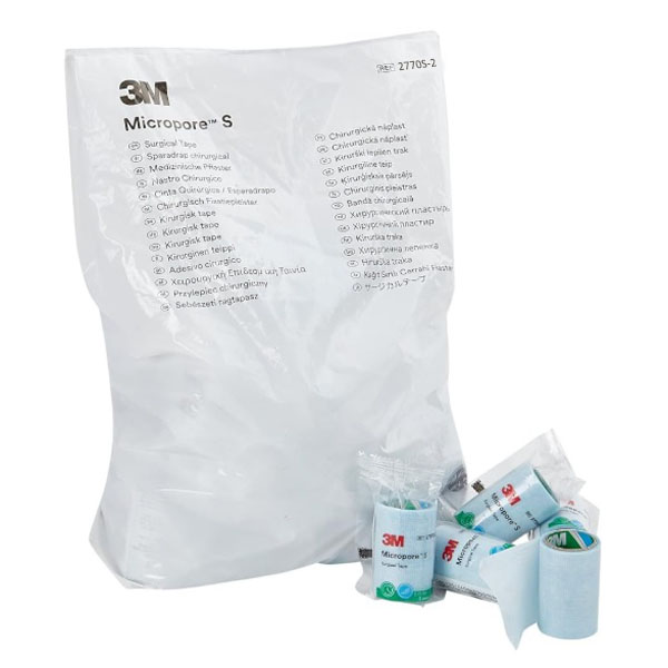 Medical Tape 3M™ Micropore™ S Single Use Roll Silicone 2 Inch X 1-1/2 Yard Blue NonSterile