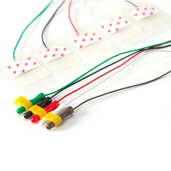 Pre-Wired Monitoring Electrode with Clear Tape, 1.57" x 1" (4cm x 2.6cm), 48" Leadwire Length, 5/bg, 100 bg/cs