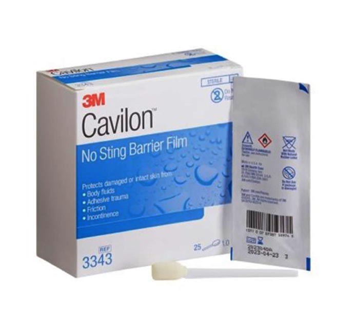 Skin Barrier Applicator 3M™ Cavilon™ No Sting 26 to 62% Strength Hexamethyldisiloxane / Isooctane / Acrylate Terpolymer / Polyphenylmethylsiloxane Individual Packet Sterile