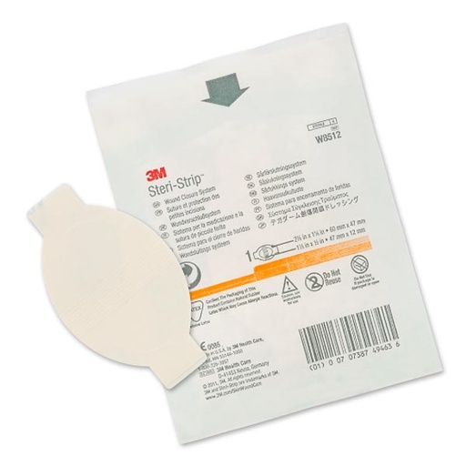 [MMM-W8512] Wound Closure System Steri-Strip™ Wound Closure System 1/2 X 1-7/8 Inch Nonwoven Material Reinforced Strip White