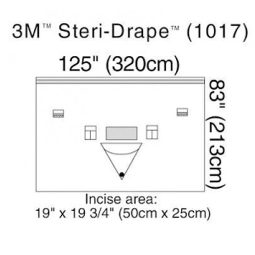 [MMM-1017] Surgical Drape 3M™ Steri-Drape™ Isolation Drape 125 W X 83 L Inch Sterile