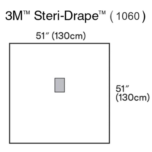 [MMM-1060] EENT Drape 3M™ Steri-Drape™ Medium Drape with Incise 51 W X 51 L Inch Sterile
