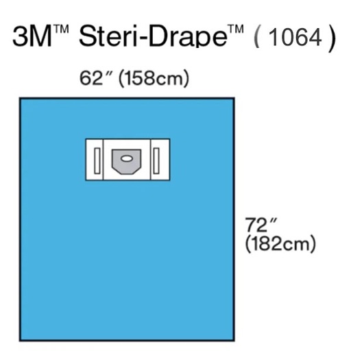 [MMM-1064] EENT Drape 3M™ Steri-Drape™ Ophthalmic Sheet 62 W X 72 L Inch Sterile