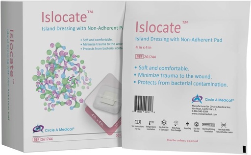 [CIR-261744] Islocate Adhesive Island Dressing, 4" x 4", 30/bx