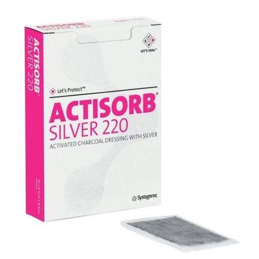 [MMM-105220] Silver 220 Antimicrobial Dressing, 4 1/8" X 4 1/8", 10/bx, 5bx/cs