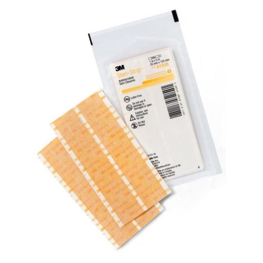 [MMM-A1848] Antimicrobial Skin Closure Strip Steri-Strip™ Antimicrobial 1 X 5 Inch Nonwoven Material Reinforced Strip Tan