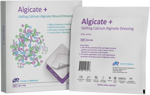 [CIR-261144] Alginate+ Gelling Calcium Alginate Dressing, 4" x 4", Sterile 1s, 10/bx