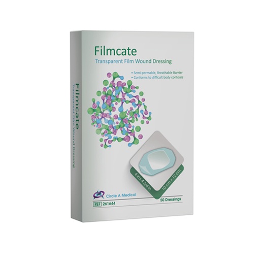 [CIR-261644] Filmcate Transparent Adhesive Dressing, 4" x 4¾", 50/bx